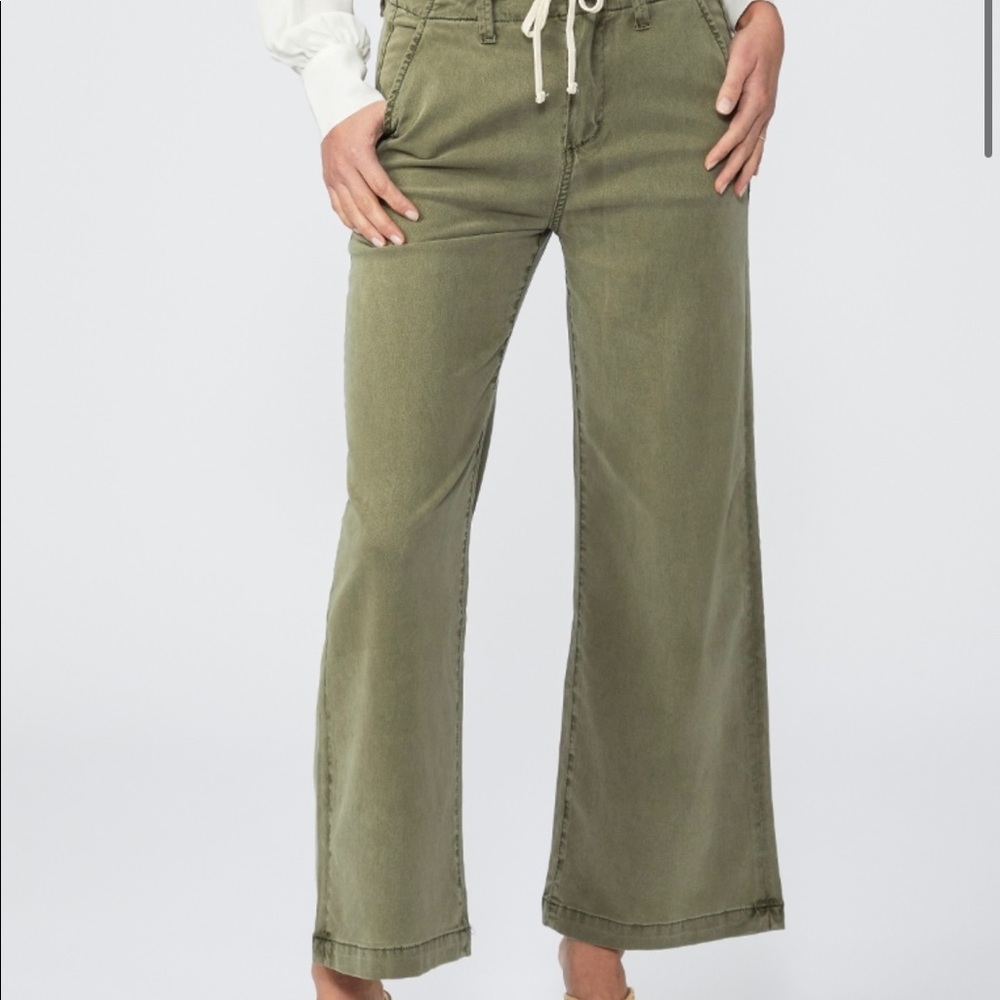PAIGE CARLY PANTS VINTAGE IVY GREEN SIZE 31